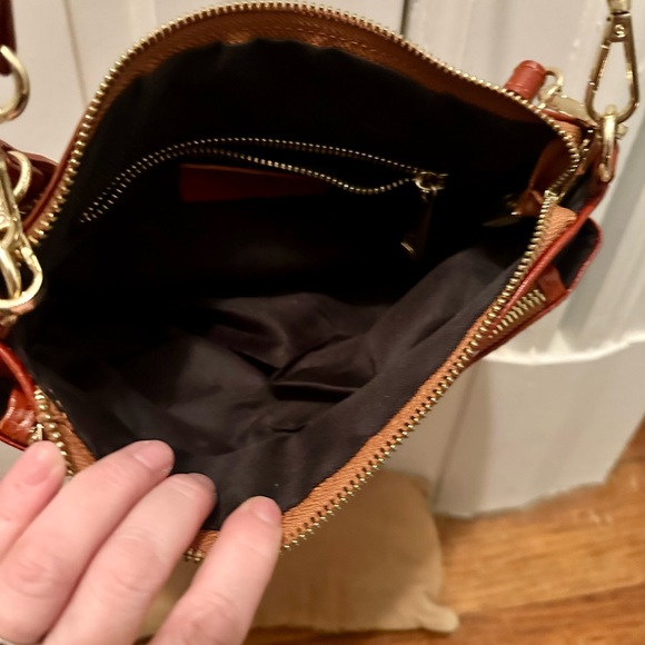 Divina Firenze Orange Leather Crossbody Bag - Picture 3 of 5